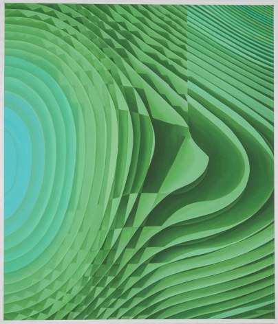 Melanie Smith, Psychoactive Render 2-II, 2021. Pigments on veneered wood panel, 55 1/8 x 47 1/4 in. (140 x 120 cm.)