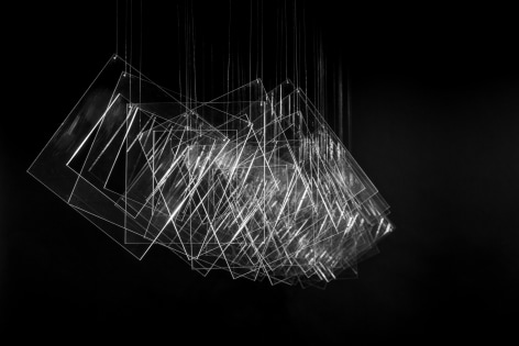 Elias Crespin, Tetralineados Transparente, 2010. Plexiglass, nylon, motors and electronic interface, 7 13/16 x 61 x 7 13/16 in. (20 x 155 x 20 cm.)