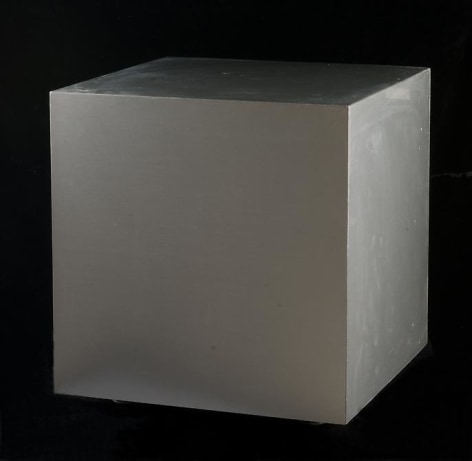 Antonio Asis, Cube No. 4, 1969. Aluminum, wood, springs, 15 3/4 in. x 15 3/4 in. x 15 3/4 in.