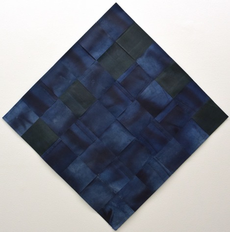 Sandra Monterroso, Tejido 2, 2019. Indigofera guatemalensis, acrylic pigments and resins on paper, 47 3/16 x 47 3/16 in. (120 x 120 cm.)