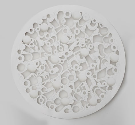 Miguel Angel R&iacute;os, Untitled, 2012. Graphite on cutout paper, 51 in. diameter
