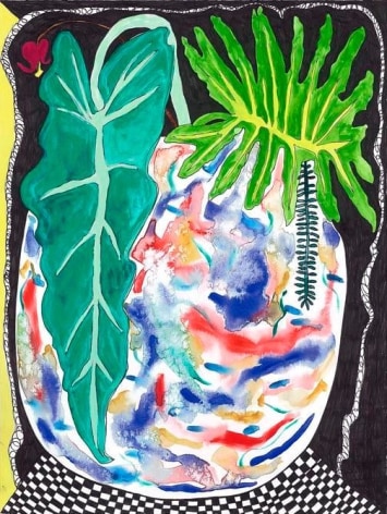 Lauren Moya Ford, Florero, 2014. Ink and gouache on paper, 9 in. x 12 in.