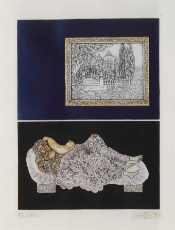 Antonio Berni, The Night (La Noche), 1972. Xilo-collage relief, 29 1/2 x 230 3/8 in. (74.9 x 58.5 cm.)
