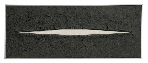 Elsa Gramcko, R-37, 1960. Acrylic with sand and mixed media on canvas, 13 3/4 x 35 3/8 in. (35 x 90 cm.)
