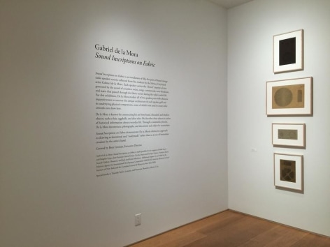 Gabriel de la Mora, Sound Inscriptions on Fabric, installation view. The Drawing Center, New York, July 15 - September 2, 2016
