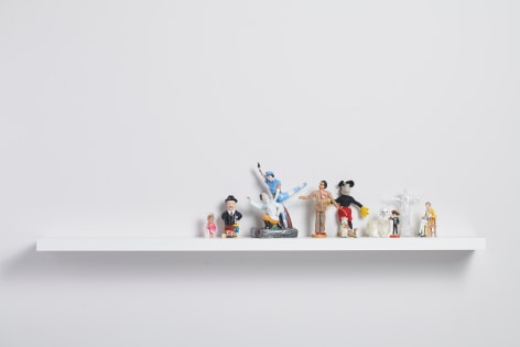Liliana Porter,&nbsp;Them, 2018. Found objects and figurines, 24 x 51 x 20 in. (61 x 129.5 x 50.8 cm.)