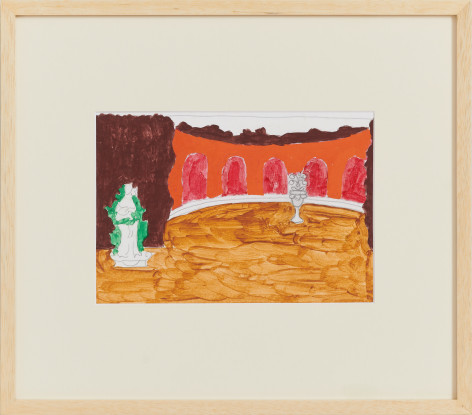 Eleonore Koch,&nbsp;Untitled, 1972. Crayon and tempera on paper, 6 ⅛ x 9 in. (15.6 x 22.8 cm.)