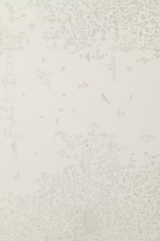 Marco Maggi, Landmark, detail, 2021. Pencil on clay, 24 x 18 in. (61 x 45.7 cm.)