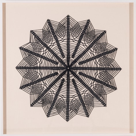Melanie Smith, Pi (Pond 5) 10, 2022. Cotton, 33 7/8 x 33 7/8 in. (86 x 86 cm.)