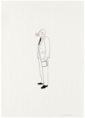 Nicol&aacute;s Paris, Chicle bomba, 2008. Lithograph, 16 1/2 in. x 12 in.