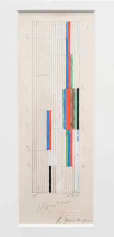 Alejandro Otero, Boceto para Tabl&oacute;n 45, 1973. Graphite and gouache on paper, 7 13/16 x 2 1/8 in. (20 x 5.5 cm.)