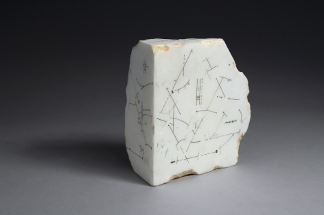 Untitled, 1989,&nbsp;Drawing on marble,&nbsp;7 5/8 x 6 11/16 x 3 5/16 in. (19.5 x 17 x 8.5 cm.)