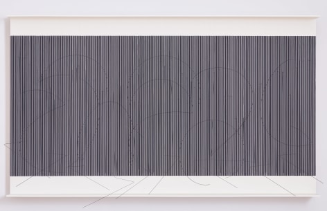 Jes&uacute;s Rafael Soto. Ecriture Fine, 1979. Paint on wood, metal. 44 ⅛ x 75 ⅝ x 7 ⅞ inches