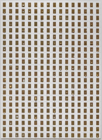 Marco Maggi, Sliding Gold, 2021. Cut &amp;amp; fold on 35 mm papers, 48 x 36 in. (121.9 x 91.4 cm.)