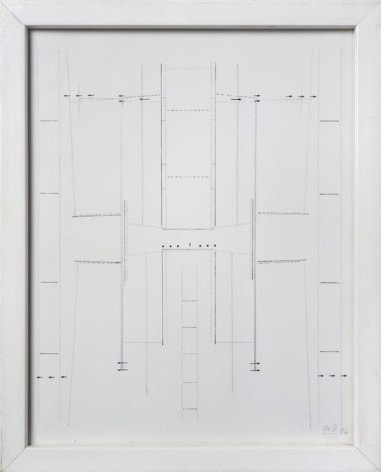 Marie Orensanz, reconstrucci&oacute;n, 1986. Drawing on canvas, mixed media, 9 7/16 in. x 7 7/8 in.