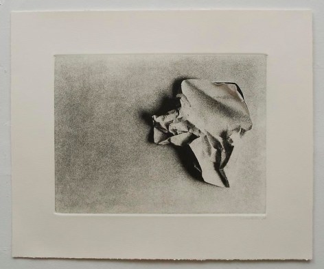 Liliana Porter, Untitled (Wrinkle VIII - horizontal), 1968-1969. Vintage photo etching with cute and wrinkle, 16 1/4 in. x 13 1/4 in.