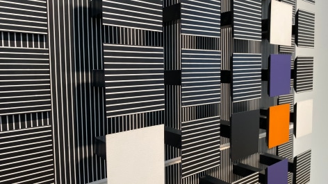 Jes&uacute;s Rafael Soto, Le petit carr&eacute; orange, 1992.&nbsp;32 5/8 x 32 1/4 x 7 in. (83 x 82 x 17.8 cm.) (detail)