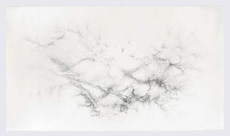 Gustavo D&iacute;az, From the series: Imaginary Flight Patterns II, 2021. Graphite on paper, 52 1/4 x 91 in.