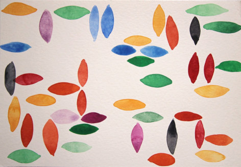 Graciela Hasper, Sin Titulo, [Untitled, study for acrylic painting], 2019. Watercolor on paper, 5 15/16 x 8 15/16 in. (15.2 x 22.8 cm.)