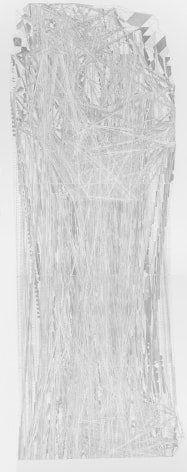 La ventana de Deleuze, 2018. Cut out paper. 93 1/4 x 38 1/2 x 1 3/4 in. (236.9 x 97.8 x 4.4 cm.)