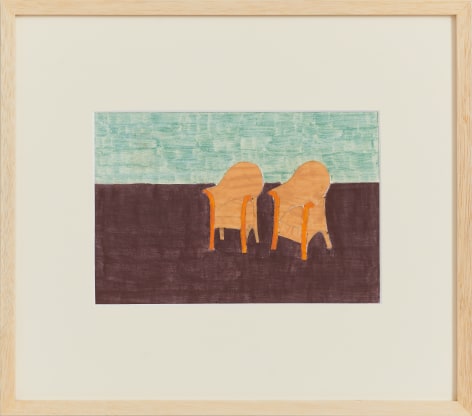 Eleonore Koch, Untitled, 1984. Graphite, tempera and collage on paper, 6 ⅛ x 9 &frac14; in. (15.7 x 23.4 cm.)