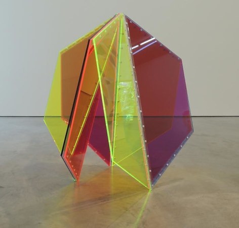 Marta Chilindron, 9 Trapezoids, 2014. Acrylic, 72 in. overall, 30 in. high