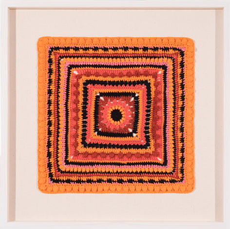 Melanie Smith, Pi (Pond 5) 18, 2022. Cotton, 20 1/2 x 20 1/2 in. (52.1 x 52.1 cm.)