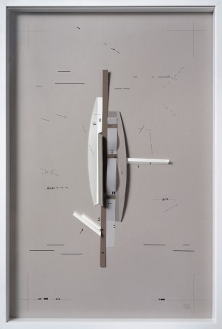 Marie Orensanz, energie 2, 2012. Folded paper, mixed media on paper, 24 3/8 x 15 3/4 in. (61.9 x 40 cm.)