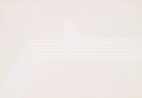 Manuel Espinosa, Untitled [Serie &oacute;ptico blanco mate]. White ink on paper, 12 3/4 x 18 1/2 in. (32.4 x 47 cm.)