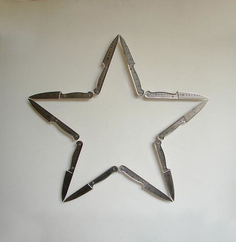 Pedro Tyler, Oscura Luz (Dark Light), 2010. Stainless steel rulers and acrylic, 22 in. x 22 in.