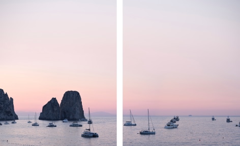 Faraglioni at Dawn, Capri (vi), 2022, 40 x 64 inch archival pigment print diptych&nbsp;