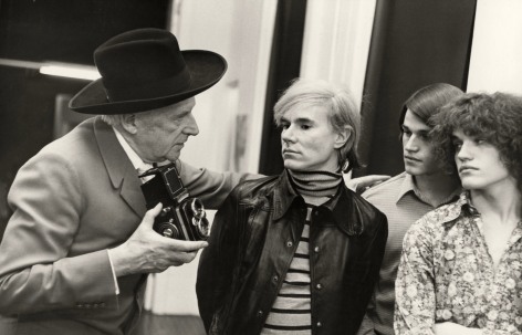 Fred McDarrah, Cecil Beaton photographing Andy Warhol with Jed and Jay Johnson. April 26, 1969.