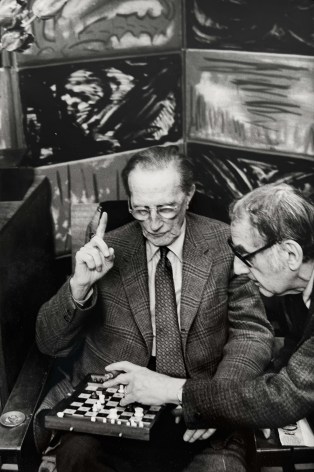 Henri Cartier-Bresson, Marcel Duchamp and Man Ray at Man Ray&#039;s home, Paris, 1968