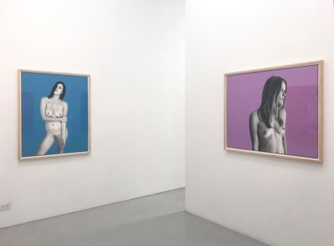  Brittany, Blue. 2017 &amp;amp; Lucy, Lavendar. 2017, 	45 x 36 inches each