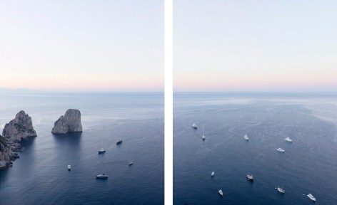 Yachts First Light, Capri, 2016, 40 x 64 (two 40 x 32 inch panels ) Chromogenic prints
