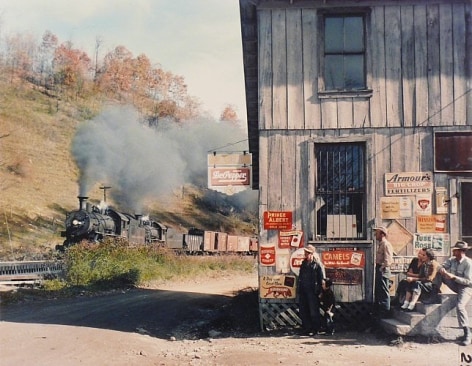 Train 202 at Husk, NC, 1955