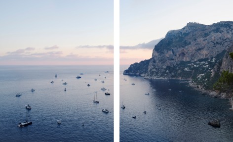 Punta Di Mulo, Capri (ii), 2022, 40 x 64 inch archival pigment print diptych