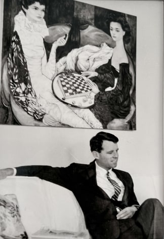 Henri Cartier-Bresson, Robert F. Kennedy seated on couch in front of painting, Hyannisport, Massachusetts, 1962