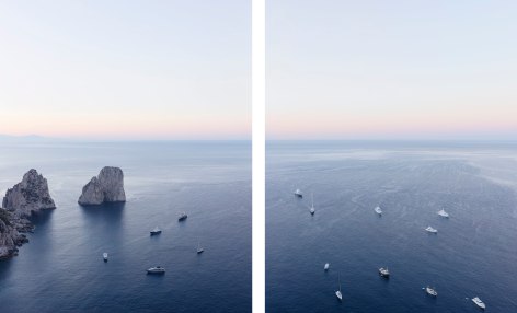 Yachts, First Light, Capri, 2016, 40 x 64 inch archival pigment print diptych