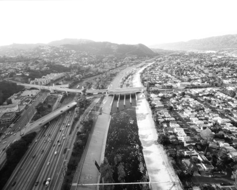 L.A. River Looking Northwest, I-5 and Los Feliz at Left, CA, 2004, 40 x 50 inches