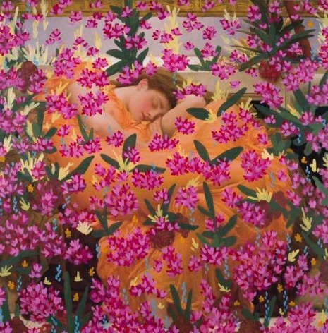  Untitled (Flaming June by Frederic Leighton, 1895), 2017, 	Acrylic and giclee on paper