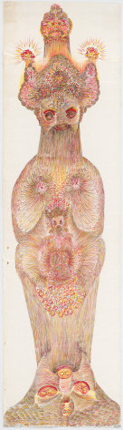 Guo Fengyi&nbsp;(1942-2010) Chine, Master Guan (Ma&icirc;tre Guan), n.d., Encre de couleur sur papier de riz, 244&nbsp;x 66 cm