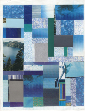 Frederick Weston, Blue Bathroom Blues #13, 1999, Collage on color photocopy, 8.5 x 11 in.