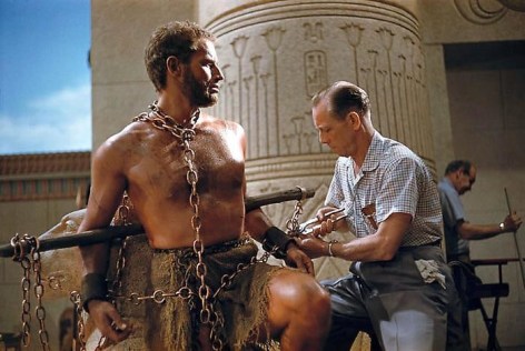 YUL BRYNNER Charlton Heston on the Set of The Ten Commandments, 1956
