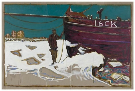 BILLY CHILDISH Frozen Estuary &ndash; Oyster Smack, Caroline, 1947 (violet series), 2012
