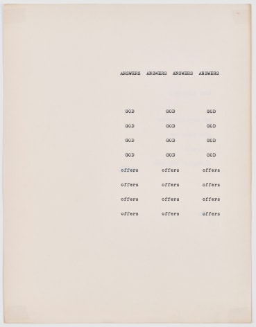 N.H. Pritchard, Untitled (Answers / Many Blessings) at Peter Freeman, Inc.
