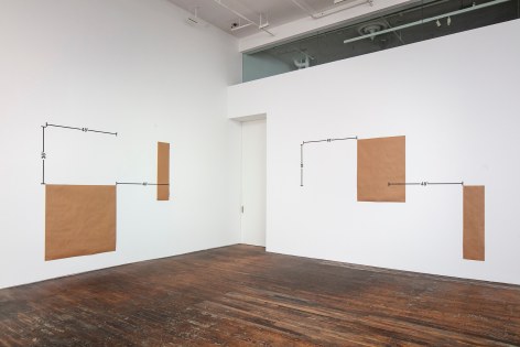 Mel Bochner: 48&quot;&nbsp;Standards, installation view