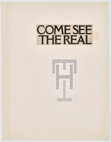 N.H. Pritchard, Untitled (Come See the Real) at Peter Freeman, Inc.
