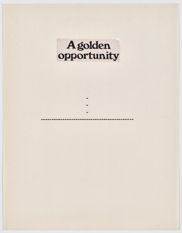 N.H. Pritchard, Untitled (A Golden Opportunity) at Peter Freeman, Inc.