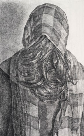 Catherine Murphy, Plaid, 2024, graphite on paper, at Peter Freeman, Inc.